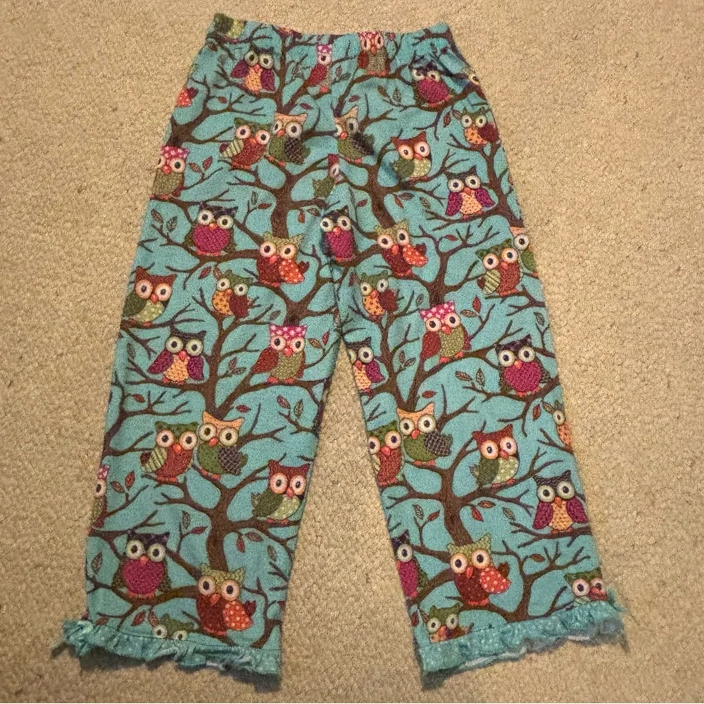Nick & Nora 4T FLAME RESISTANT 2 Piece Pajamas Owls Long pants & Button up top